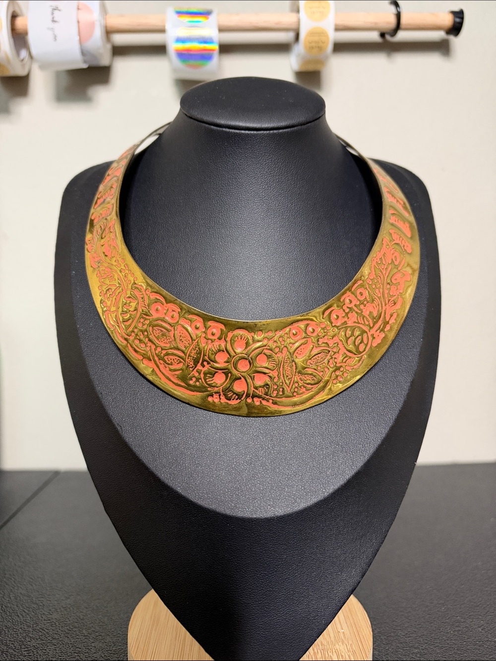 Western Boho Antique-Inspired Floral Collar Necklace iGold Coral Fashions